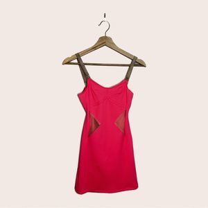 Top shop petite neon pink cutout mini dress